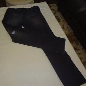 Code Bleu Maya Almost Black (Deep Deep Navy) Distressed Zipper Jeans